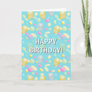 Kleurrijke Confetti & Ballonnen Verjaardag Kaart