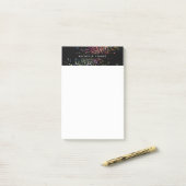 Kleurrijke Confetti Bokeh op Black Modern II Post-it® Notes (Op bureau)