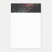 Kleurrijke Confetti Bokeh op Black Modern II Post-it® Notes (Voorkant)