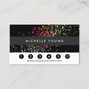 Kleurrijke Confetti Bokeh op Black Modern Loyalty