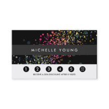 Kleurrijke Confetti Bokeh op Black Modern Loyalty