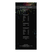 Kleurrijke Confetti Bokeh op Black Modern Reclamekaart (Voorkant)