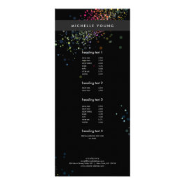 Kleurrijke Confetti Bokeh op Black Modern Reclamekaart