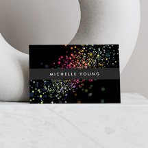 Kleurrijke Confetti Bokeh op Black Modern