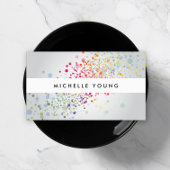 Kleurrijke Confetti Bokeh op Grey Modern II Visitekaartje