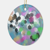 Kleurrijke confetti-bokehstippen keramisch ornament (Links)