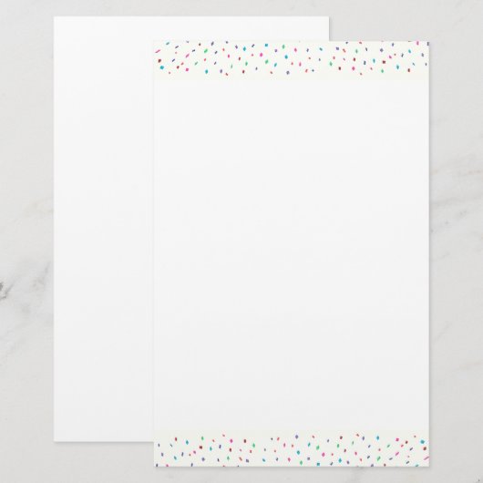 Kleurrijke Confetti Border Stationery Briefpapier (Voorkant / Achterkant)