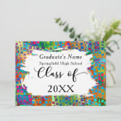 Kleurrijke Confetti, Brushstrokes Afstudeerder Aan Aankondiging (Staand voorkant)