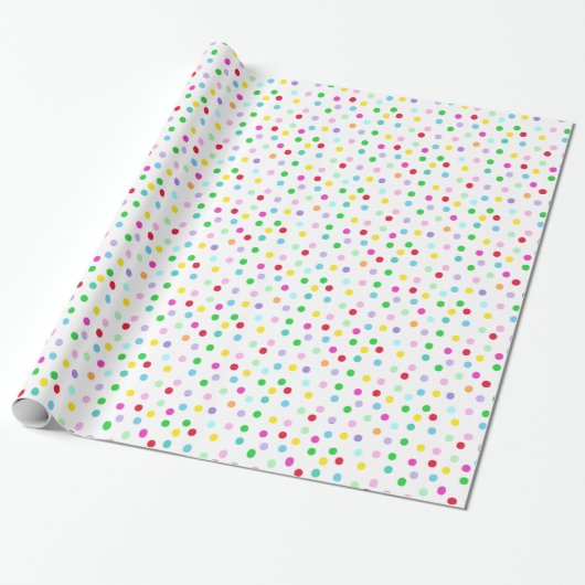 Kleurrijke Confetti Cadeaupapier (Uitgerold)