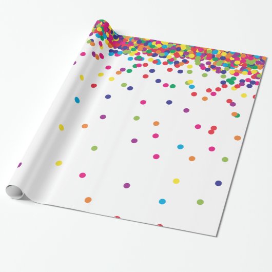 Kleurrijke Confetti Cadeaupapier (Uitgerold)