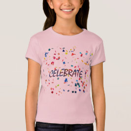 Kleurrijke Confetti Celebrate Girl's T-Shirt