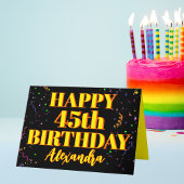 Kleurrijke Confetti Custom Age en Naam Verjaardag  Kaart