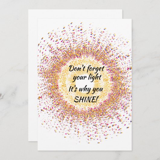 Kleurrijke Confetti dat is waarom je Kaart SCHUINE (Voorkant / Achterkant)