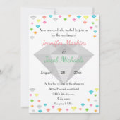 Kleurrijke Confetti & Diamond bruiloft uitnodiging (Voorkant)