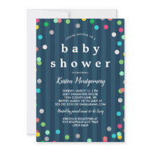 Kleurrijke Confetti - Donkerblauw Baby shower