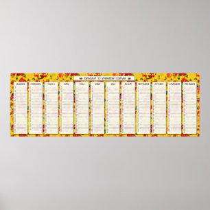 Kleurrijke Confetti Eeuwige Verjaardagskalender Poster