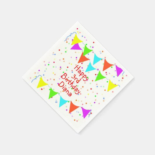 Kleurrijke Confetti en banners kinderdag Servet (Hoek)