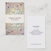 Kleurrijke Confetti en gouden cirkels er uitzien a Visitekaartje (Voorkant / Achterkant)