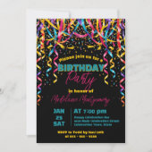 Kleurrijke Confetti en Streamers verjaardagsfeestj Kaart (Voorkant)