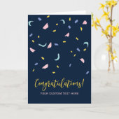 Kleurrijke Confetti Felicitatie Kaart (Gele Bloem)