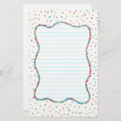 Kleurrijke Confetti gebondenheid Briefpapier (Voorkant / Achterkant)