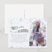 Kleurrijke Confetti Graduation Party Invitation Aankondigingskaart (Voorkant / Achterkant)