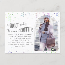 Kleurrijke Confetti Graduation Party Invitation Aankondigingskaart