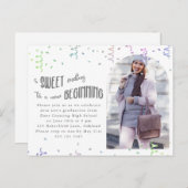 Kleurrijke Confetti Graduation Party Invitation Aankondigingskaart (Voorkant / Achterkant)