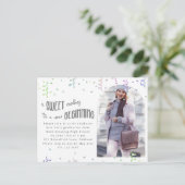 Kleurrijke Confetti Graduation Party Invitation Aankondigingskaart (Staand voorkant)