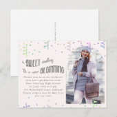 Kleurrijke Confetti Graduation Party Invitation Aankondigingskaart (Voorkant / Achterkant)