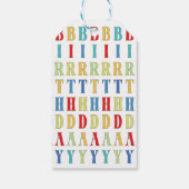 Kleurrijke Confetti grillige kalligrafie ballonnen Cadeaulabel (Achterkant)