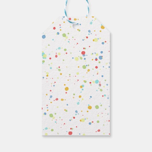 Kleurrijke Confetti grillige kalligrafie dank u Cadeaulabel (Achterkant)