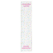 Kleurrijke Confetti Happy Birthday Celebration Korte Tafelloper (Voorkant)