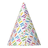 Kleurrijke Confetti Happy Birthday Feesthoedjes (Achterkant)