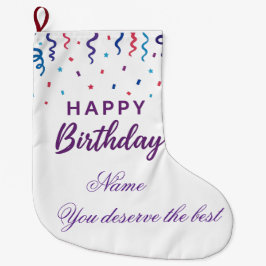 Kleurrijke Confetti Happy Birthday Grote Kerstsok