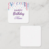 Kleurrijke Confetti Happy Birthday Informatiekaartje (Voorkant / Achterkant)