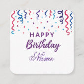 Kleurrijke Confetti Happy Birthday Informatiekaartje (Voorkant)