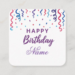 Kleurrijke Confetti Happy Birthday Informatiekaartje