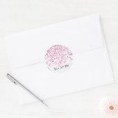Kleurrijke Confetti Happy Pink Ronde Sticker (Envelop)