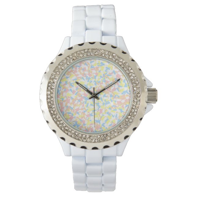 Kleurrijke Confetti Horloge (Voorkant)