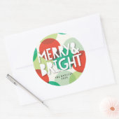 Kleurrijke Confetti Kerstfeest Ronde Sticker (Envelop)