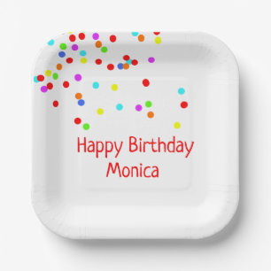Kleurrijke Confetti kinderverjaardagsfeestje Papieren Bordje