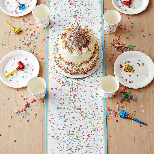 Kleurrijke confetti korte tafelloper