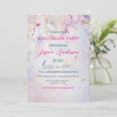 Kleurrijke Confetti Masquerade Party Verjaardag Kaart (Staand voorkant)