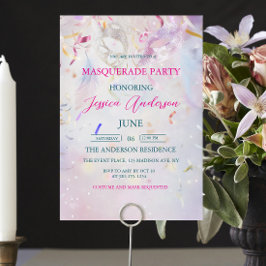 Kleurrijke Confetti Masquerade Party Verjaardag Kaart