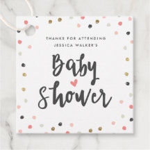 Kleurrijke Confetti Meisje Baby Shower Bedankt