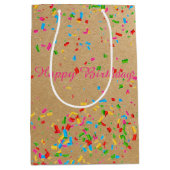 Kleurrijke confetti middelgrote cadeautas (Voorkant)