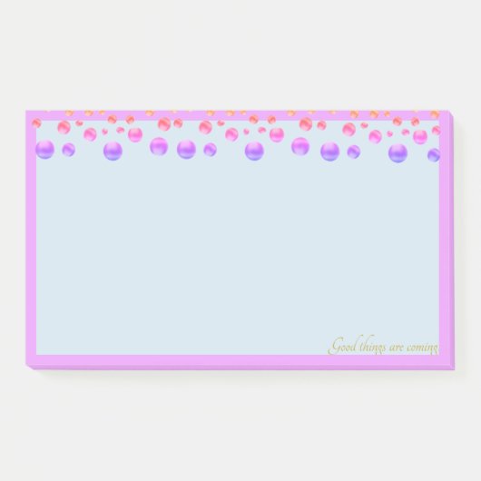 Kleurrijke confetti op lichtblauw post-it® notes (Voorkant)