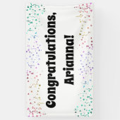 Kleurrijke Confetti op wit Gefeliciteerd Spandoek (Verticaal)