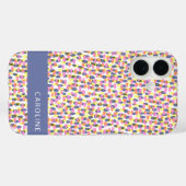 Kleurrijke Confetti Patroon Blauw Gepersonaliseerd Case-Mate iPhone Case (Achterkant (horizontaal))